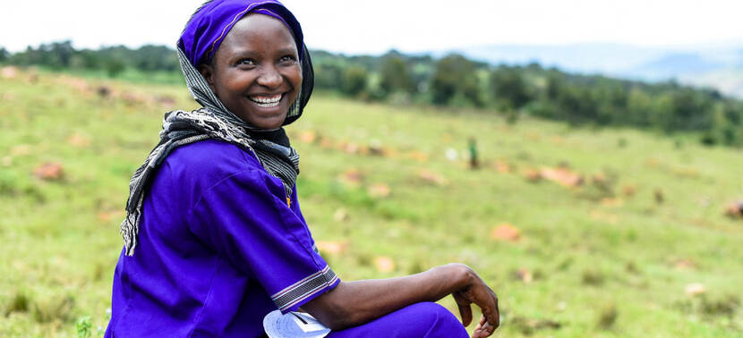 African woman smiling