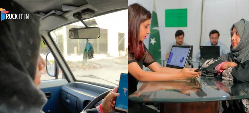 Truck it In female truck driver at work in Pakistan